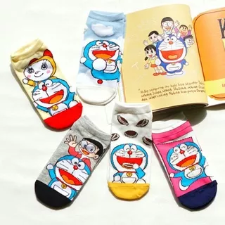 Doraemon Ankle Socks / Kaos Kaki Pendek Dewasa Motif Kartun Doraemon