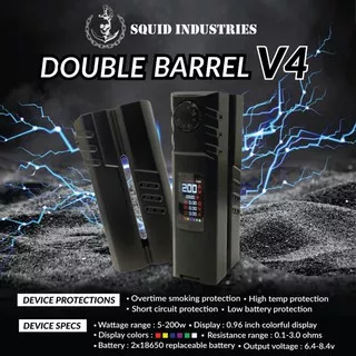 Authentic Squid Industries Double Barrel V4 200W Box Mod