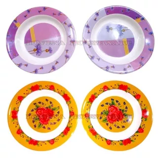 Piring Melamin 6 / Piring Lepek 6 Melamine Motif / Piring Snak Melamine / Tatakan Gelas 6 Inchi Melamine Motif 15cm Meishing