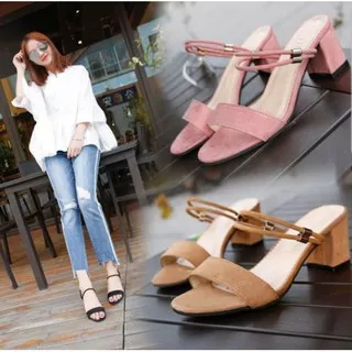 SEPATU HAK WANITA HIGH HEELS IMPORT TALI PESTA SIMPLE CASUAL DD 02