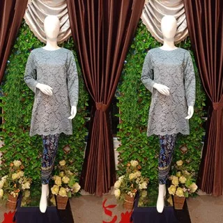 NR> REALPICT SET TUNIK BRUKAT - BAJU KEBAYA BRUKAT MODERN - OUTFIT KEBAYA PESTA DAN WISUDA DAN AKAD