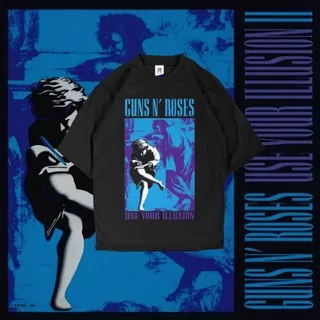 Kaos GUNS N ROSES - USE YOUR ILLUSION Tshirt baju METAL Premium pria wanita KAOS OVERSIZE GNR KAOS GUN N ROSES