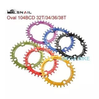 CHAINRING snail OVAL 32T 34T 36T 104 BCD NARROW WIDE CRANK lonjong CHAIN RING AM DJ MTB DH XC 104BCD