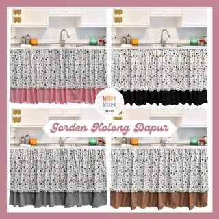 Gorden Kolong Dapur Minimalis Modern Tirai Dapur Shabby Rumbai Motif Segitiga