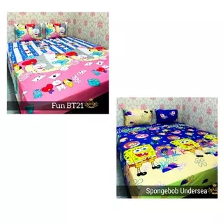 SPREI SPONGEBOB | SPREI BT21 | SPREI KARAKTER | SPREI KARAKTER ANAK | SPREI HOMEMADE | SPREI MOTIF ANAK | SPREI LUCU