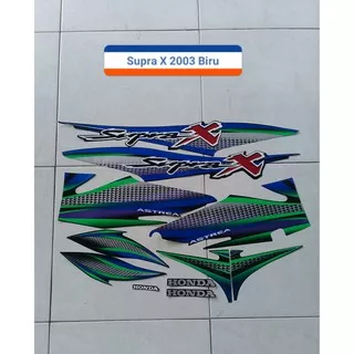 Striping Motor Honda supra X 2003 Biru