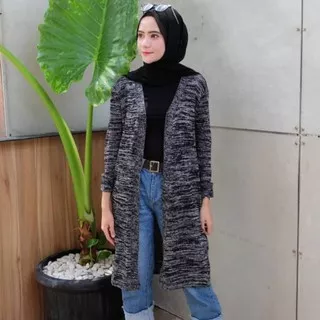 Cardigan Wanita Long Twist cardy Rajut