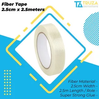 FIBER TAPE 2.5cm ISOLASI LAKBAN FIBER GLASS 25mm AIRPLANE PESAWAT RC