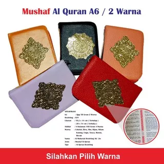 Al Quran Al Mubarak Resleting A6 / 2w [ Jaket Al Quran Saku Terjemah ]