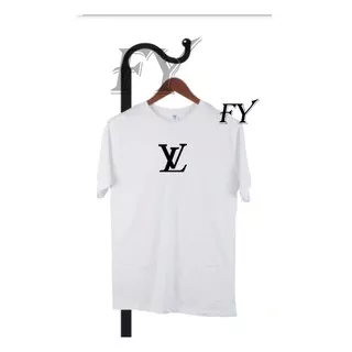 Kaos Louis Vuitton / Kaos Distro Pria / Kaos Terlaris / Atasan T-Shirt Pria/Baju Kaos teks hitam LV