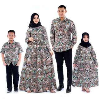 Couple batik keluarga sarimbit family model gamis jumbo xxl kemeja panjang ayah ibu anak cewek cowok