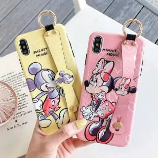 Yellow Mickey / Pink Minnie Mouse Belt Strap Stand Case iPhone 6/6+/6s/6s+/7/7+/8/8+/X/Xs/Max/Xr