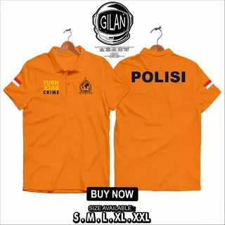 Herlino Store - Polo shirt Kaos Kerah POLISI INTERPOL TURN BACK CRIME Polo