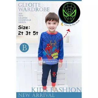 Gw Glow in The Dark Spiderman Pajamas - 133 B