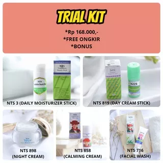 TRIAL KIT NTS New Topsyne Foundation Krim Pemutih Wajah Whitening Cream Pagi Krim Malam