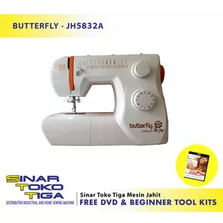 PROMO TOOL KIT - Butterfly JH5832A Mesin Jahit Portable Pemula JH 5832 A