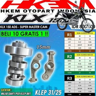 MASTER CAM ADS BRT NOKEN AS BRT RRA KLX 150 DTRACKER 150 KLX 140 CAMSHAFT RACING BRT KAWASAKI KLX150