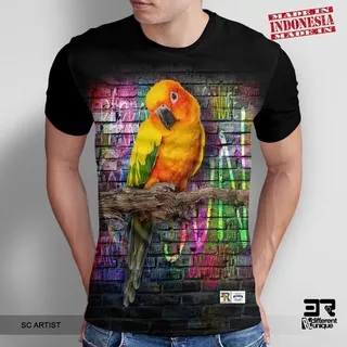 KAOS PRIA KAOS PRINT DISTRO 3R BURUNG SUN CONURE ARTIST