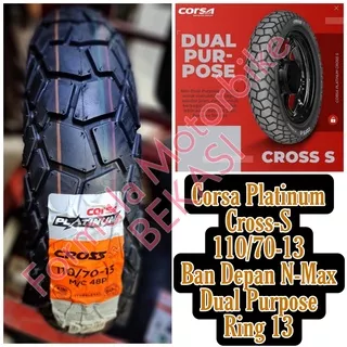 110/70-13 Ban Corsa Platinum Cross S Dual Purpose - Ban Depan Motor NMAX ON/OFF Road Ring 13