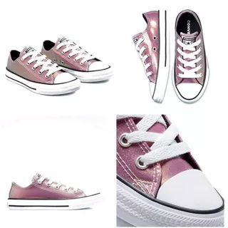 100% ORIGINAL CONVERSE CHUCK TAYLOR ALL STAR IRIDESCENT GLITTER GIRLS SNEAKERS SHOES - MAGIC FLAMINGO/BLACK/WHITE KIDS CON671469C.