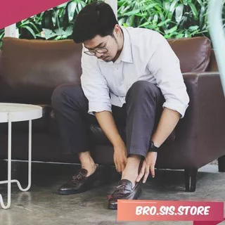 TOMIO DARKBROWN Sepatu Cowok Sepatu Pria Sepatu Pantofel Sepatu Slip On Sepatu Murah