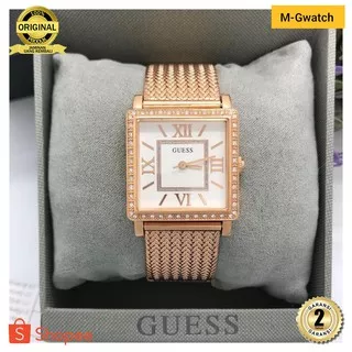 [GUES W0826L3] - JAM TANGAN PRIA WANITA | RANTAI | KULIT | KARET | MURAH |  100% WANITA GU3SS  STRAP STAINLESS STEEL  SIZE 28MM MG STORE