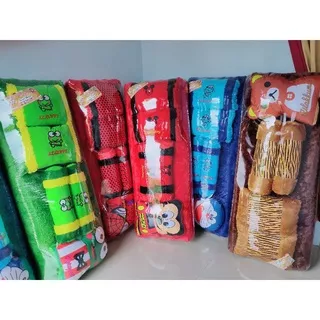 Kasur Rasfur Karakter Kasur Lantai Bulu 180x140cm Matras Lantai Extra 2 Bantal 2 Guling 1 Boneka