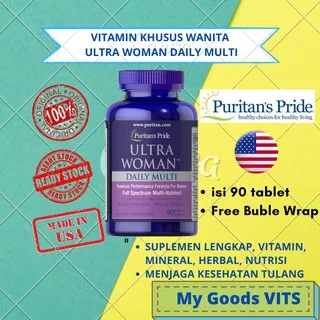 Puritan Pride Vitamin Suplemen Ultra Woman 50 Plus isi 60 Tablet / Daily Multi Ttime Release isi 90 Tablet ORIGINAL PRODUK