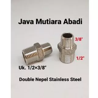 Double nepel Reducer Stainless 304 1/2×3/8 inch