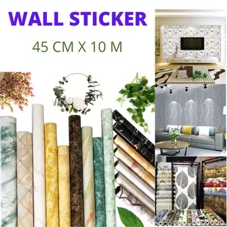 Wallpaper Dinding 10 Meter x 45 Cm Wall - Wall Paper Sticker Dinding Tembok 1 Kg muat 2 Roll