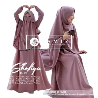 SHOFIYA KIDS SYARI gamis polos kerudung besar cadar niqab wolfis original free return HAMIZ