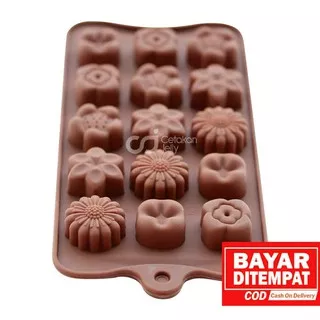 CJ Cetakan Silikon Coklat Cokelat Praline Jelly Gummy Permen Puding Mini Mix Flower 15 Cav II