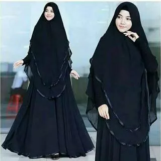 Mafaria syar`i- gamis syari set hijab busui cod