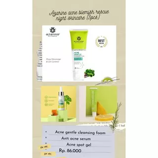 free gift) azarine paket hemat jerawat acne blemish rescue 3pcs jateng ready kamis