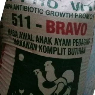 Pur Pakan Anak Ayam Pedaging 511 Bravo per Sak / 50Kg