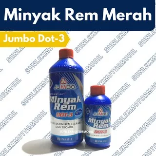 300ML MINYAK REM CAIRAN REM DOT 3 JUMBO MERAH (BRAKE FLUID)