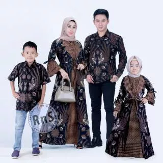 Couple Batik Keluarga Sarimbit Gamis Keluarga Set ayah ibu&anak