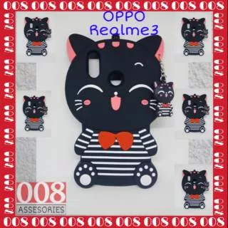 Oppo Realme3 Realme 3 Softcase Boneka 4D Kucing Soft Case Cover Casing