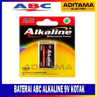 BATERAI ABC ALKALINE 9V/ BATERAI KOTAK ABC ALKALINE 9V/ ABC ALKALINE BATTERY 9V