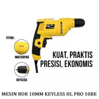 Mesin Bor Listrik Keyless Chuck H&L Pro 10RE Bor Tanpa Kunci Electric Drill Bor