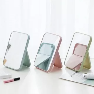 Cermin Lipat Korea Persegi Portable Beauty Mirror Kaca Rias Make Up Kaca Jernih Cermin Lipat Tas
