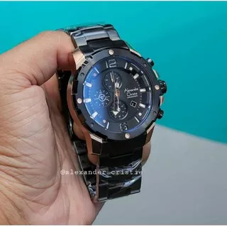 ORIGINAL GARANSI RESMI JAM TANGAN PRIA ALEXANDRE CHRISTIE BLACK ROSEGOLD RANTAI STAINLESS STEEL ARLOJI WATCH COWOK ALEXANDER CRISTIE CRISTY LAKI ROSE GOLD HITAM AC6410 AC 6410