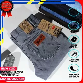 ( BAYAR COD ) - CELANA JEANS ABU-ABU PRIA STANDART WRANGLER - CELANA JEANS STRAIGHT ( 28 s/d 38 )