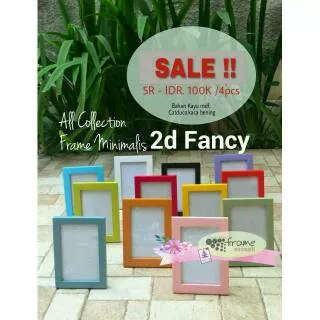 Promo Paket Frame foto kayu 5R isi 4pcs/Bingkai Foto Minimalis / Pigura Foto Kaca 2D Fancy