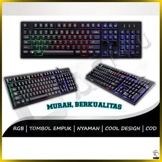 Keyboard Gaming RGB Leopard Mouse Game Gamen Gamers Original LED PUBG Mobile Legend Free Fire