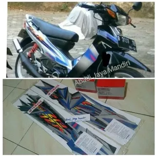 STIKER STRIPING LIS BODY YAMAHA FIZR F1ZR HITAM SILVER SPORTY 2003 ASLI YAMAHA FULL SET