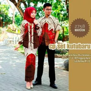 Set Couple Kutubaru Batik - RnB Batik - Batik Couple - Sarimbit - Fashion Wanita - Kebaya