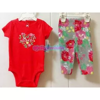 CARTER`S ( Set Rose Love Top + Grey Pink Rose Legging ) SALE ??