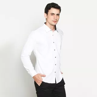 VM Kemeja Putih Polos Slimfit Panjang - Formal Casual slim long shirt