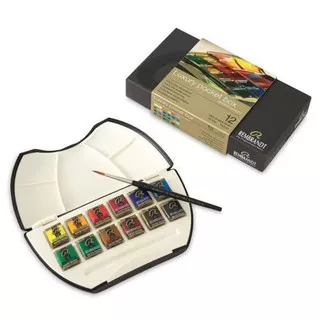 Rembrandt Professional Artist WaterColour 12 Pan Luxury Pocket Box with Brush